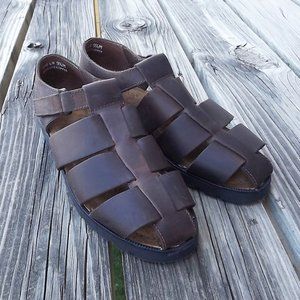 GH BASS Womens Brown Leather Fisherman Sandals
